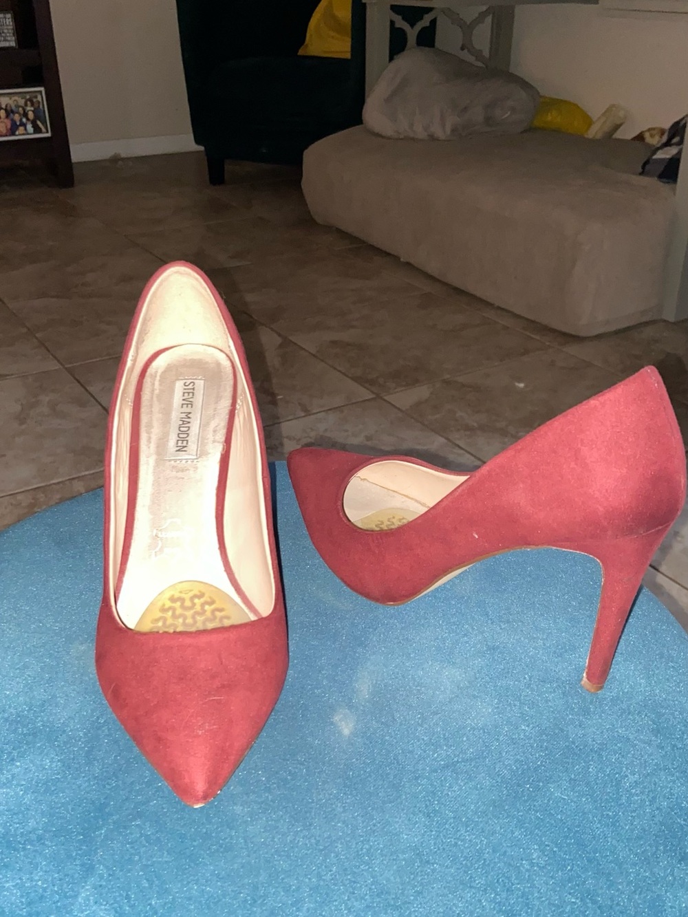Steve Madden Burgundy Suede Pointed-Toe Stiletto Pumps